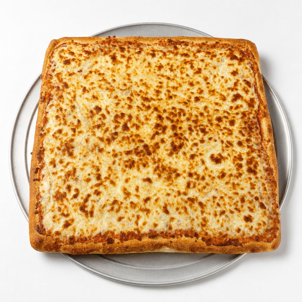 Sicilian Cheese Pizza.