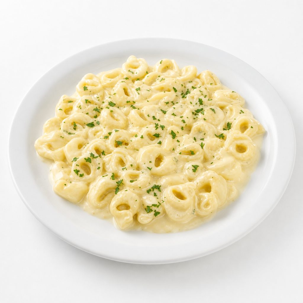 Cheese Tortellini with Cream Sauce.