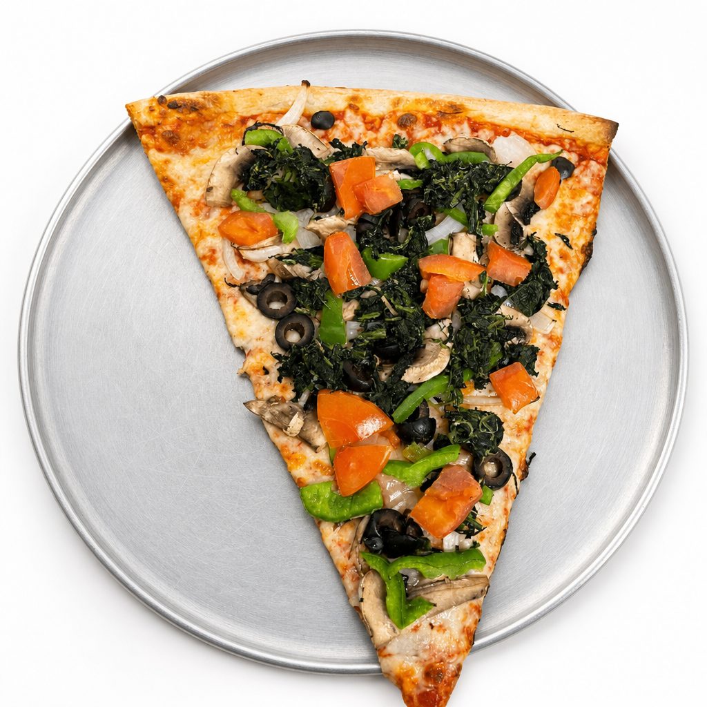 Classic Veggie Pizza Slice.
