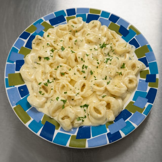 Cheese Tortellini with Cream Sauce.
