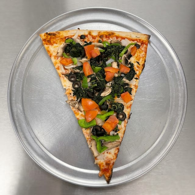 Classic Veggie Pizza Slice.